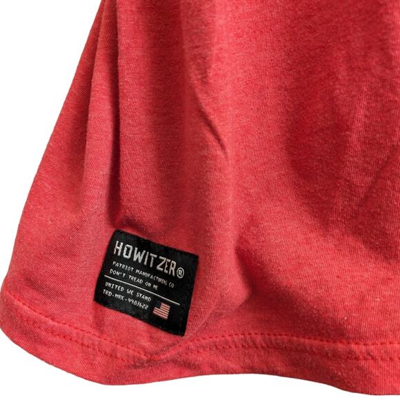 Howitzer T-shirt Red Freedom Lasts As Long As The Willingness to Defend It Men L - Picture 6 of 7